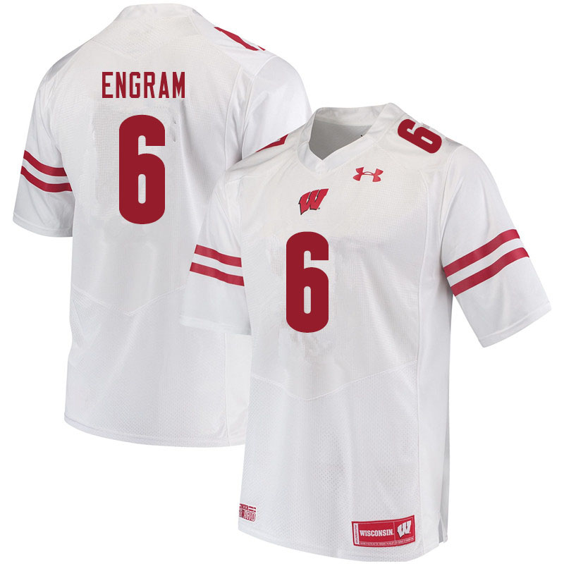 Wisconsin Badgers Men's #6 Dean Engram NCAA Under Armour Authentic White College Stitched Football Jersey ZZ40M85KR